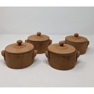 Small Clay Cooking Pot Unglazed Terra Cotta Pot Set Of 4 Made In Italy